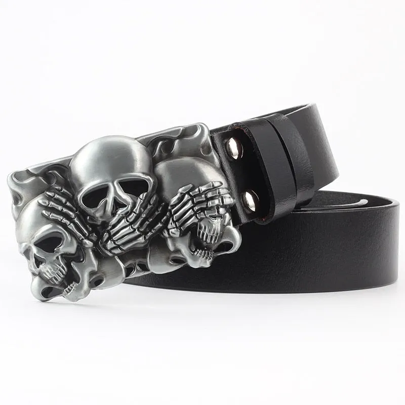 Rock Fashion Men's Hexagonal Heavy Metal Handmade Waistband Belt Buckle