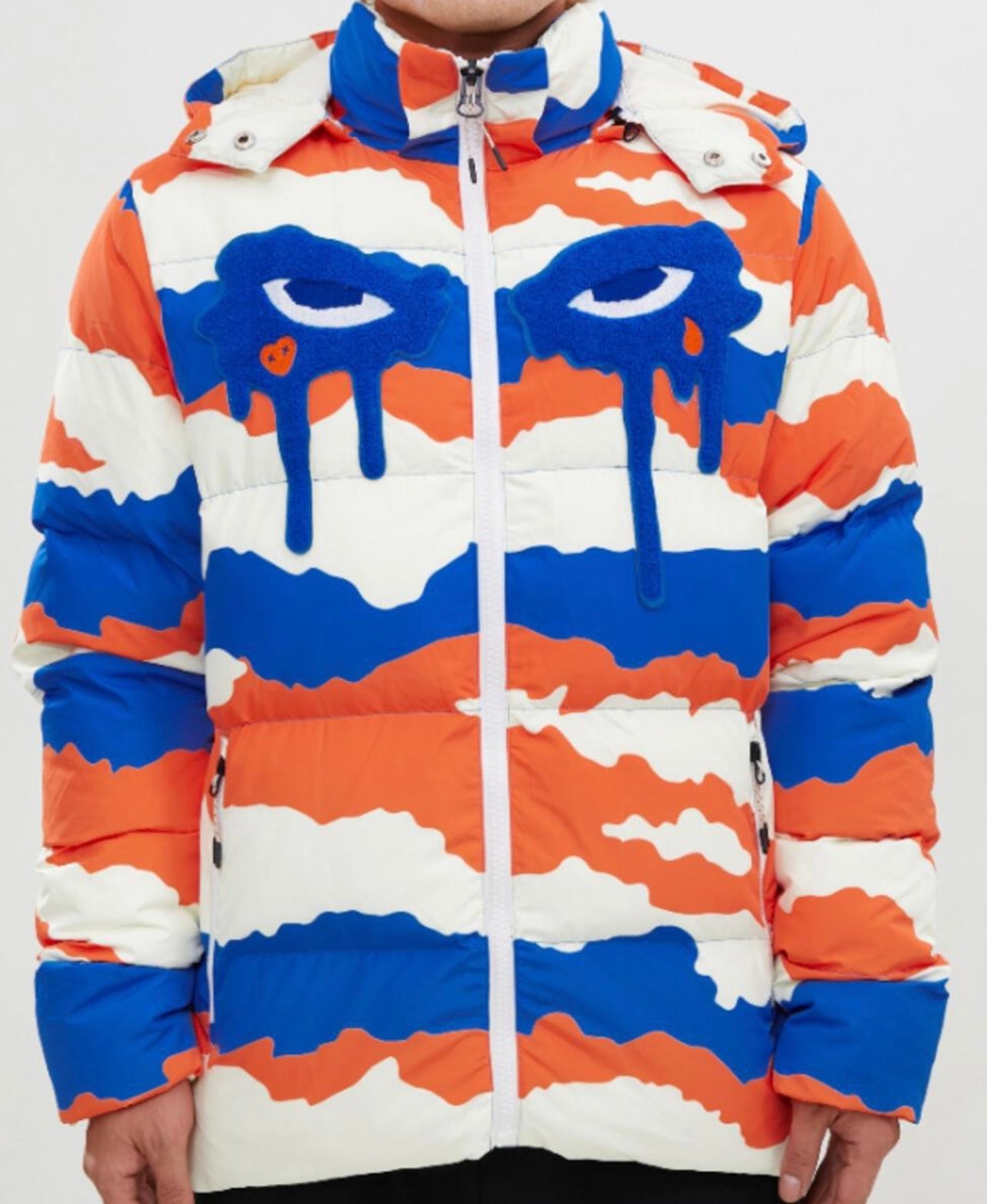 Roku Camouflage Tear Drip Bubble Jacket (Blue)