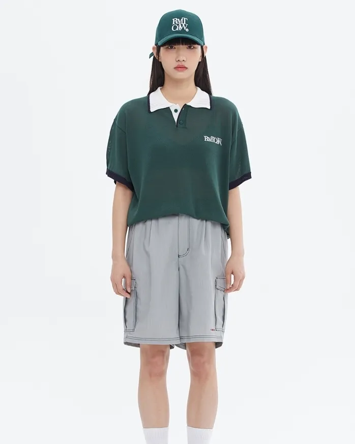 ROMANTIC CROWN  |Unisex Nylon Bi-color Short Sleeves Oversized Logo