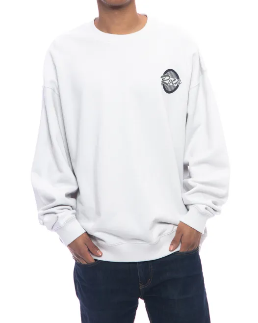 RVCA  |Crew Neck Long Sleeves Plain Logo Sweatshirts