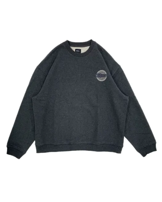 RVCA  |Crew Neck Long Sleeves Plain Logo Sweatshirts