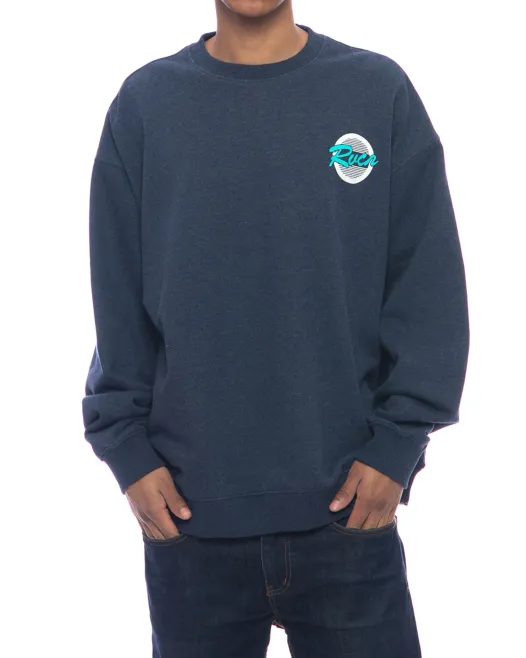 RVCA  |Crew Neck Long Sleeves Plain Logo Sweatshirts