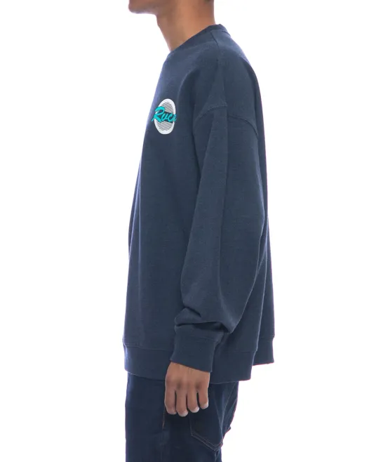 RVCA  |Crew Neck Long Sleeves Plain Logo Sweatshirts