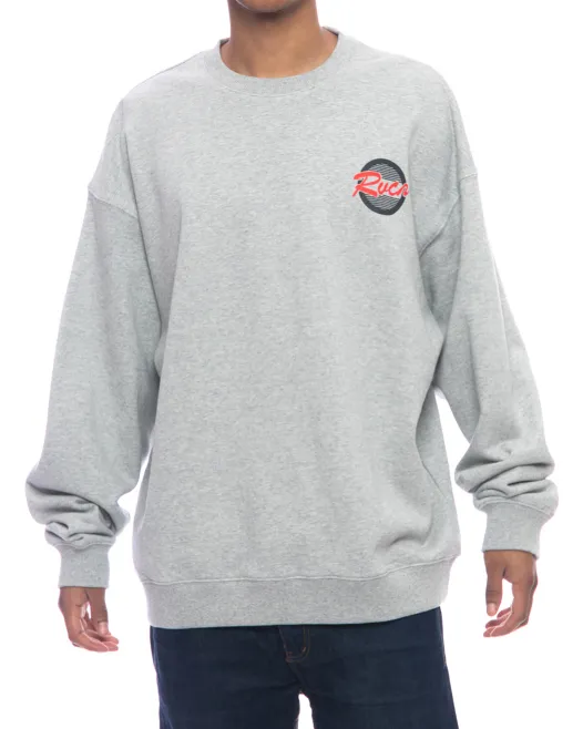 RVCA  |Crew Neck Long Sleeves Plain Logo Sweatshirts