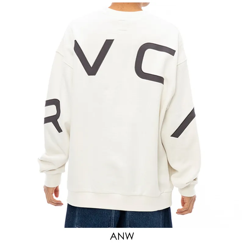 RVCA  |Unisex U-Neck Bi-color Long Sleeves Plain Logo Sweatshirts