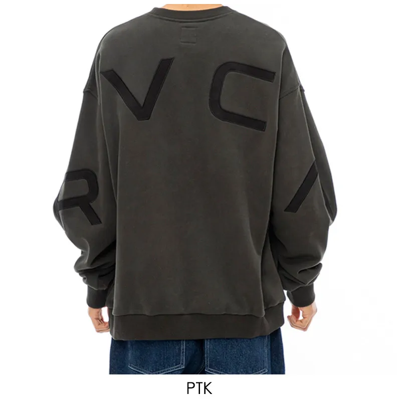 RVCA  |Unisex U-Neck Bi-color Long Sleeves Plain Logo Sweatshirts