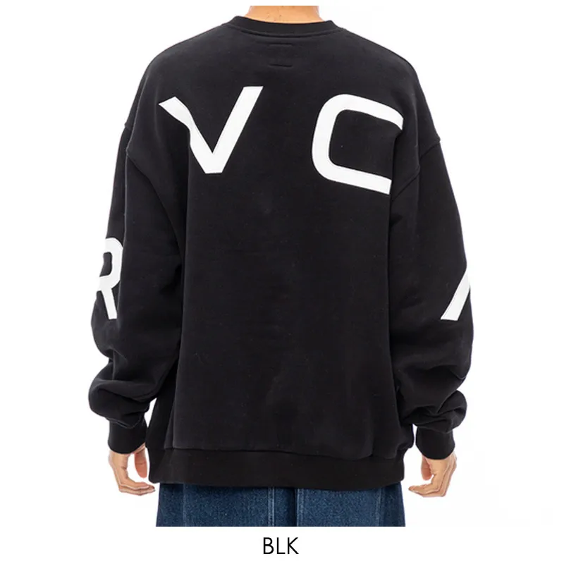 RVCA  |Unisex U-Neck Bi-color Long Sleeves Plain Logo Sweatshirts