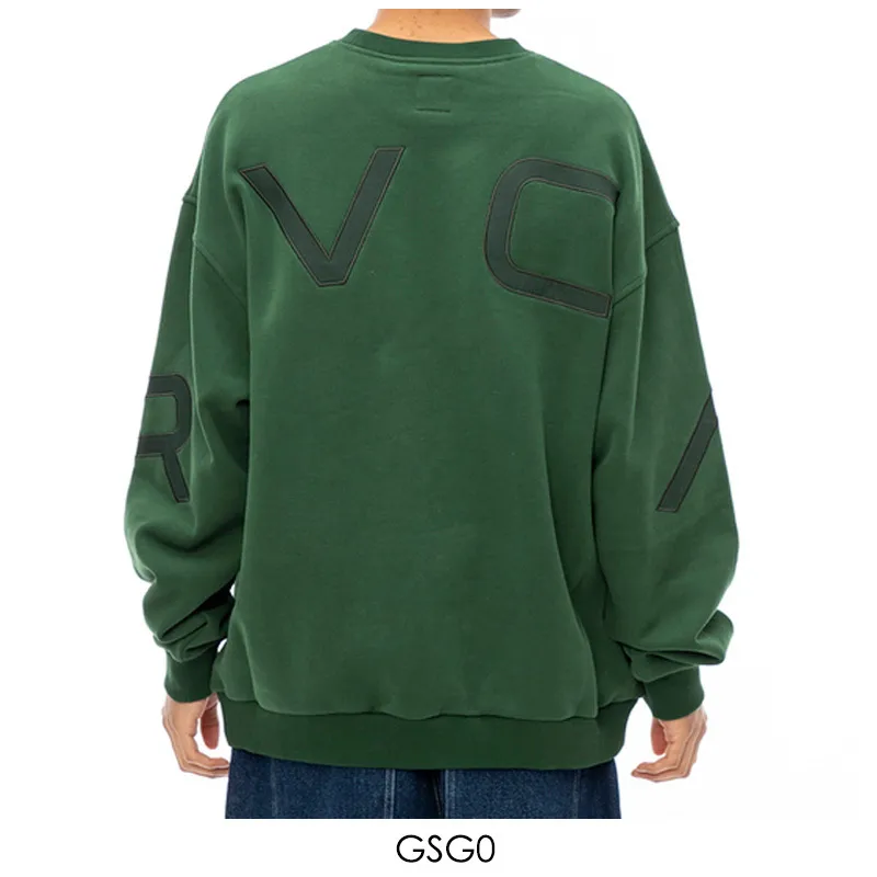 RVCA  |Unisex U-Neck Bi-color Long Sleeves Plain Logo Sweatshirts