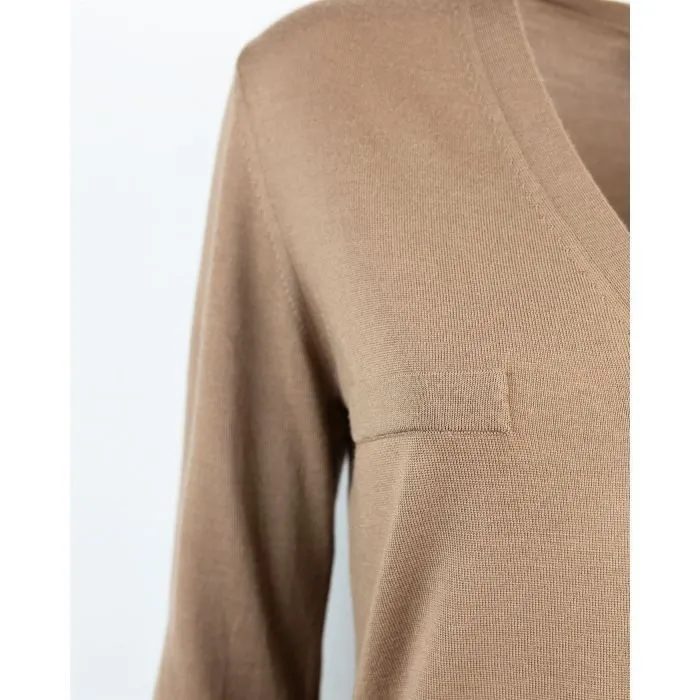 S Max Mara  |Wool Long Sleeves Plain Office Style Elegant Style Cardigans