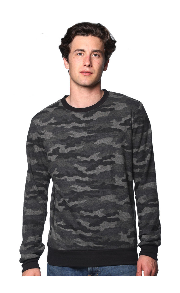 Sale: Crew Neck Camo Sweatshirt Made in USA 25159VCM