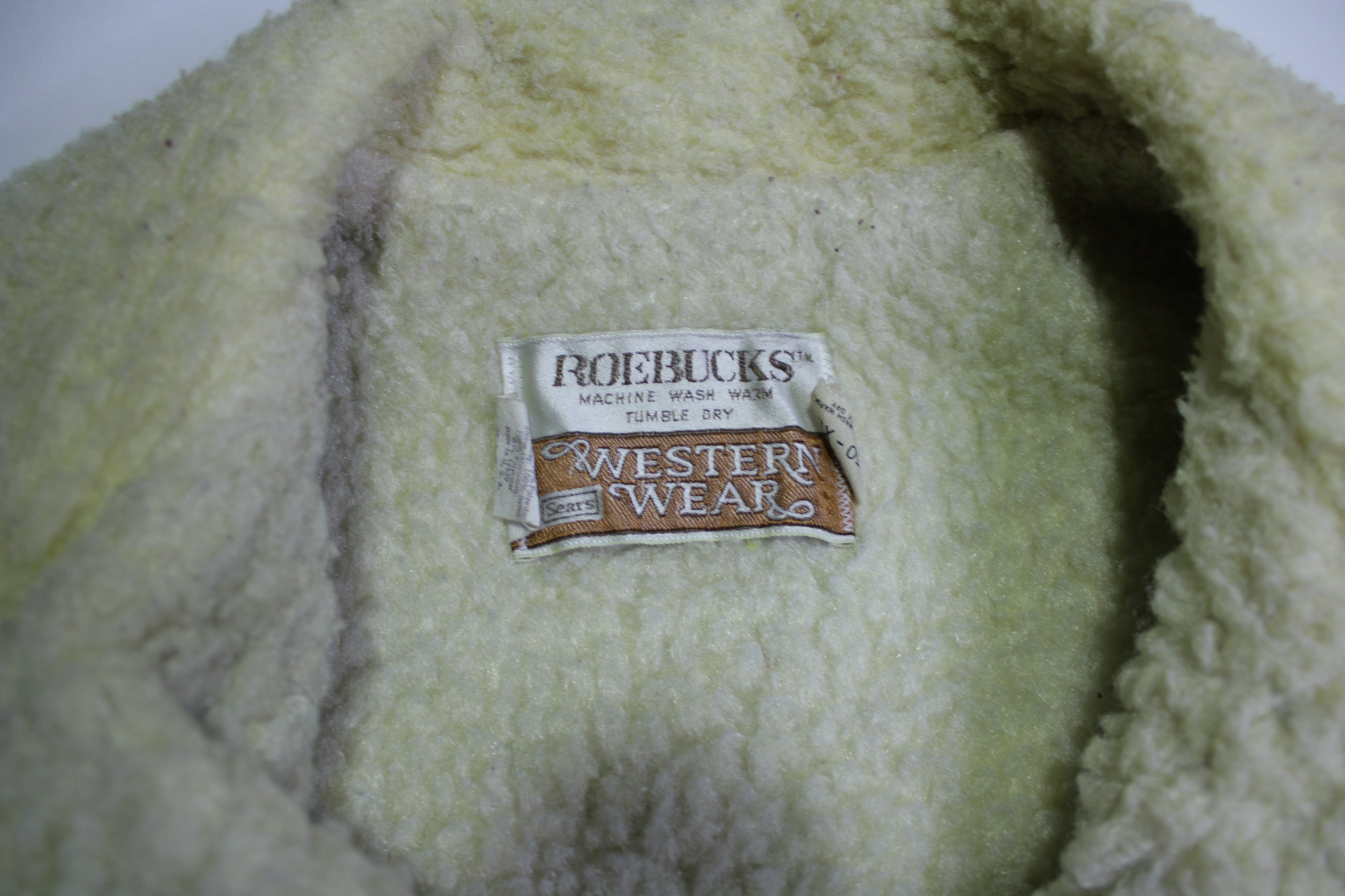 Sears Roebucks Western Wear 1970s Sherpa Lined Made in USA Rancher Jean Jacket