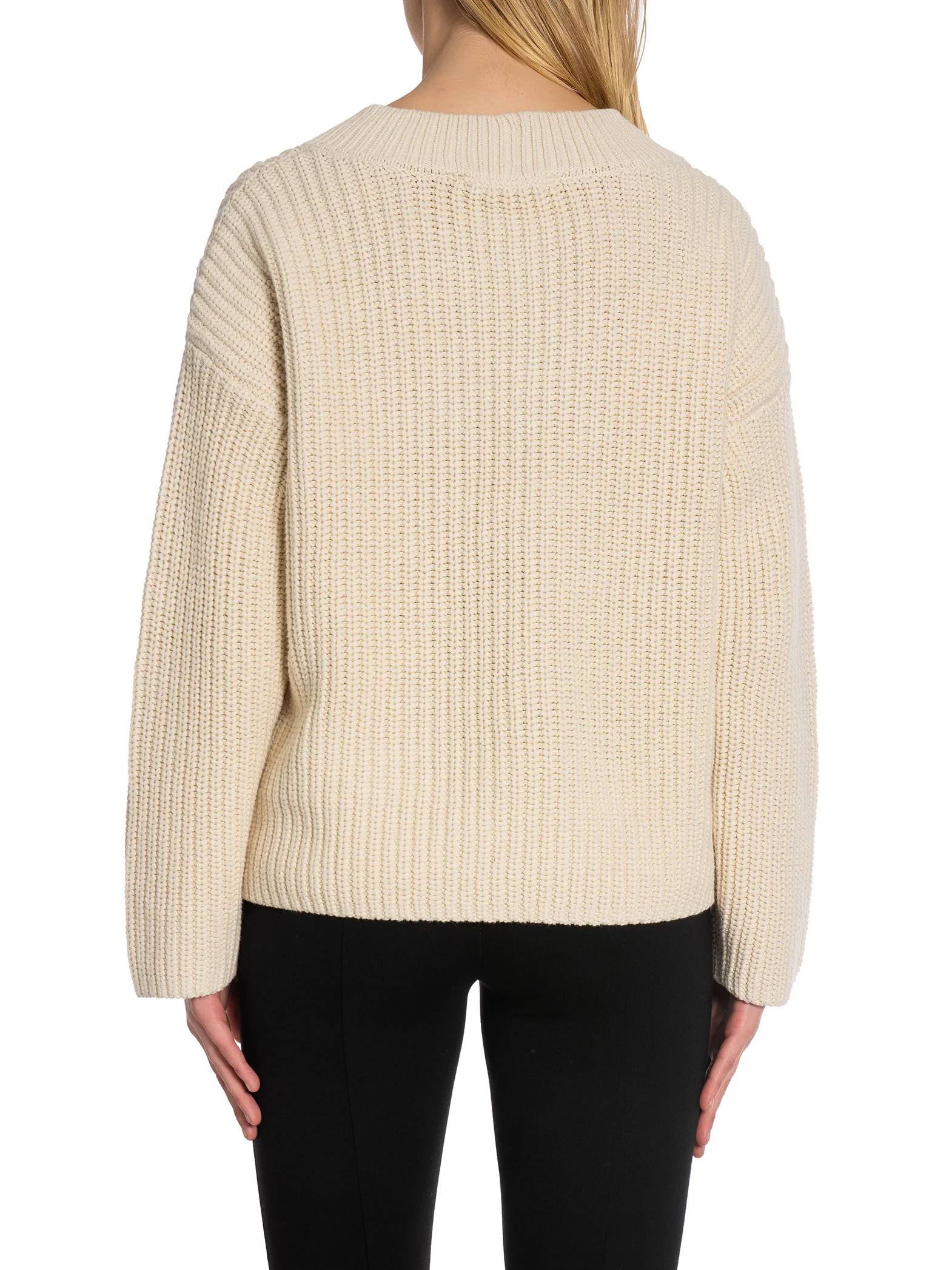 SELECTED FEMME SWEATER SELMA LS V-NECK BIRCH