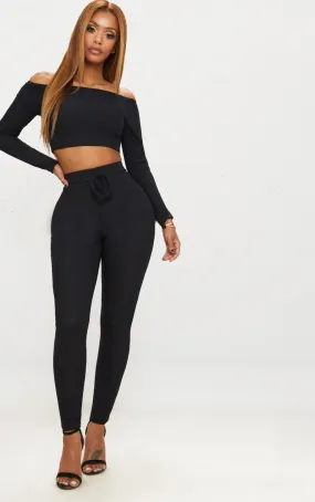 Shape Black Ribbed High Waist Leggings