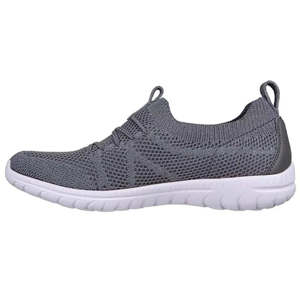 SKECHERS Women's Arch Fit Flex Running Shoe (Charcoal)