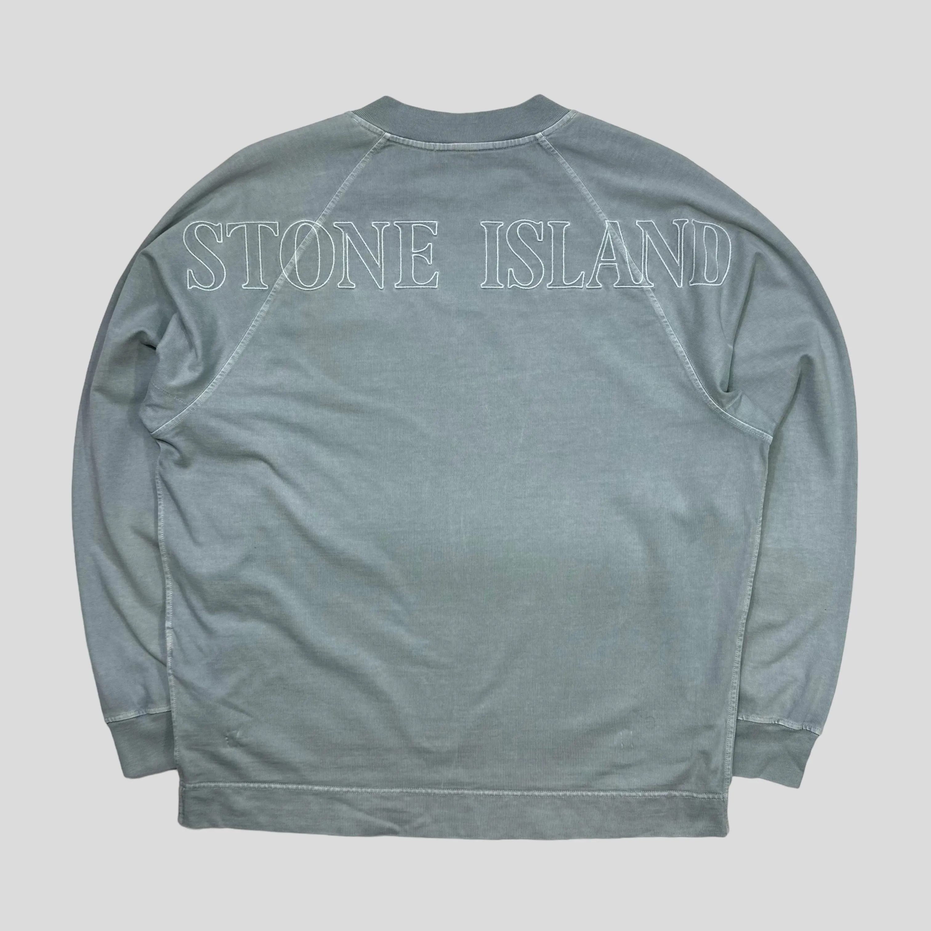 Stone Island 2023 Sky Blue Embroidered Logo Crewneck - L/XL