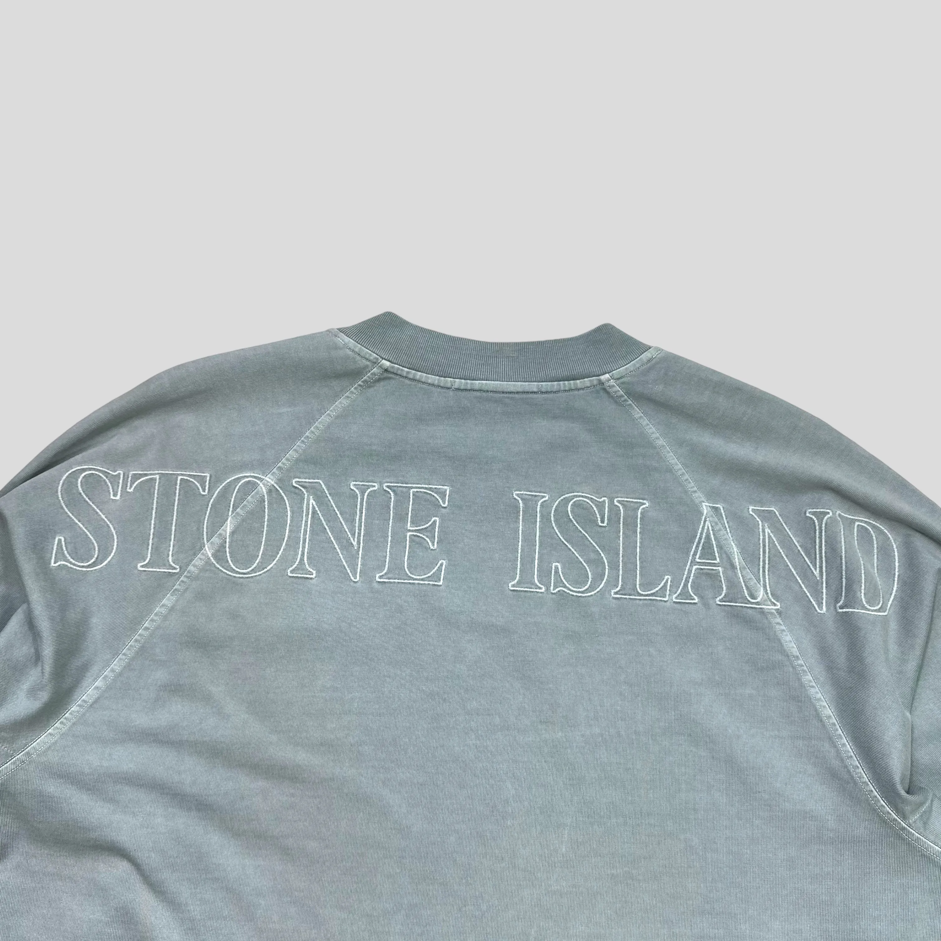 Stone Island 2023 Sky Blue Embroidered Logo Crewneck - L/XL