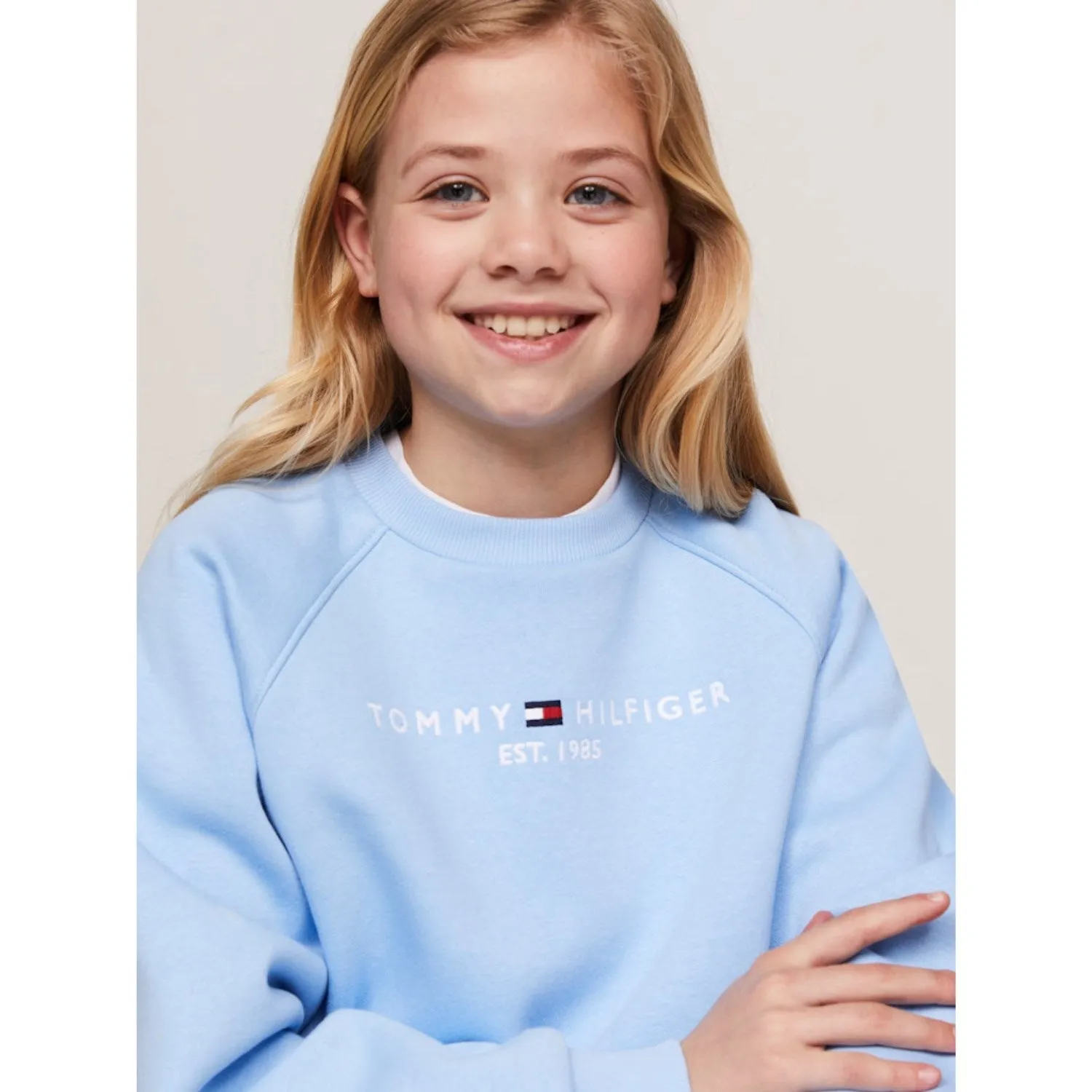 Tommy Hilfiger Vessel Blue Essential Embroidered Fleece Crewneck