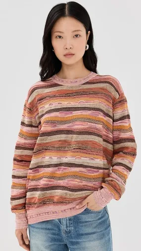 ULLA JOHNSON  |Crew Neck Stripes Long Sleeves V-neck & Crew neck