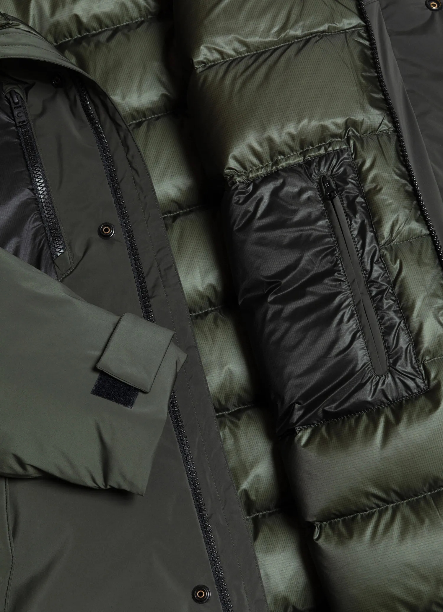 Waterproof down-padded parka-