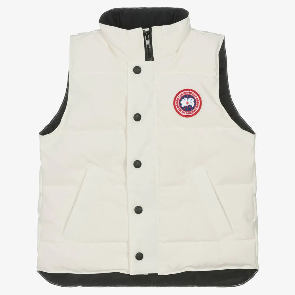 White Down Padded Vanier Gilet