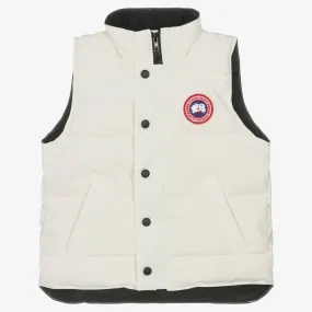 White Down Padded Vanier Gilet