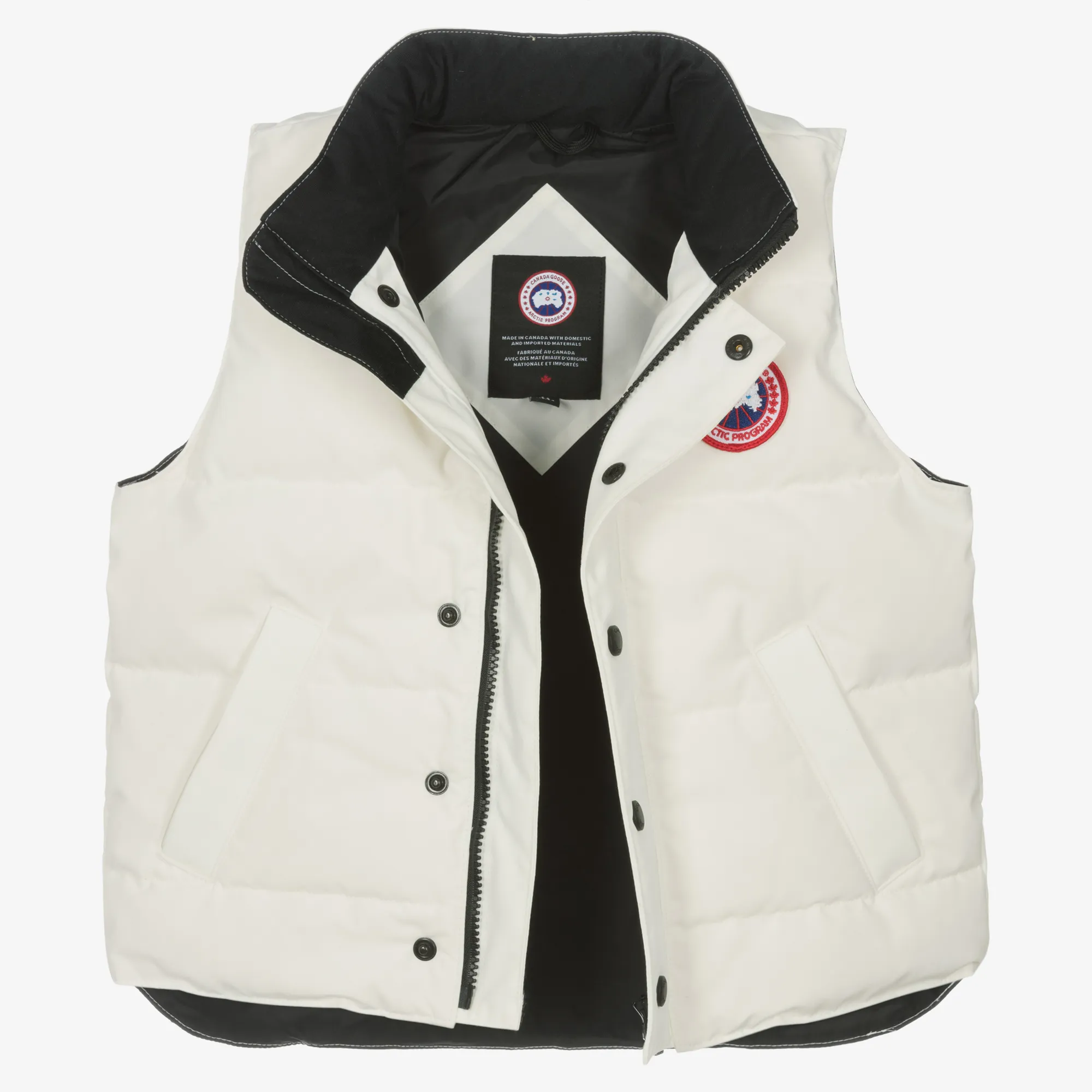 White Down Padded Vanier Gilet