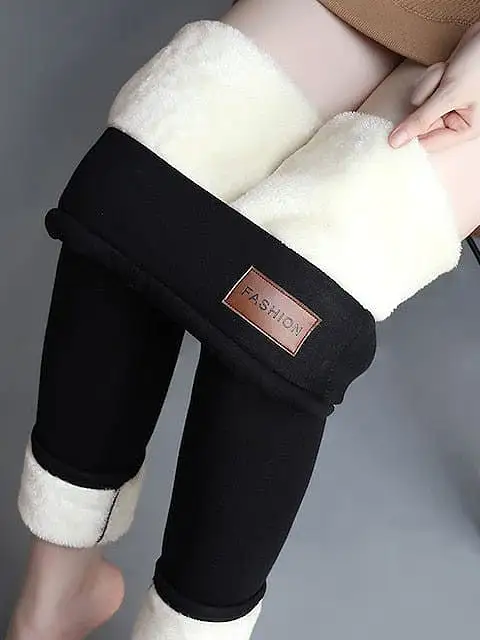 Women's Cozy High Waist Fleece Leggings for Yoga and Casual Wear