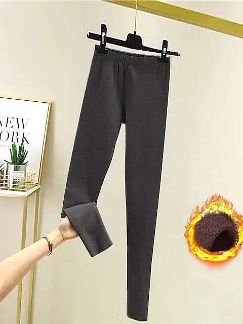 Women's High Waist Leggings with Fleece Lining and Tummy Control