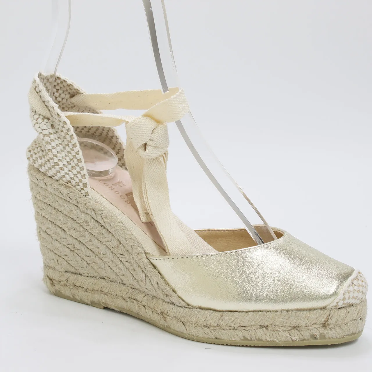 Womens Office Marmalade Espadrille Wedges Gold Leather