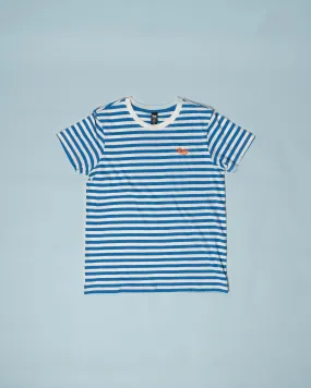 Women's Ryde Embroidered Logo Blue Stripe Tee