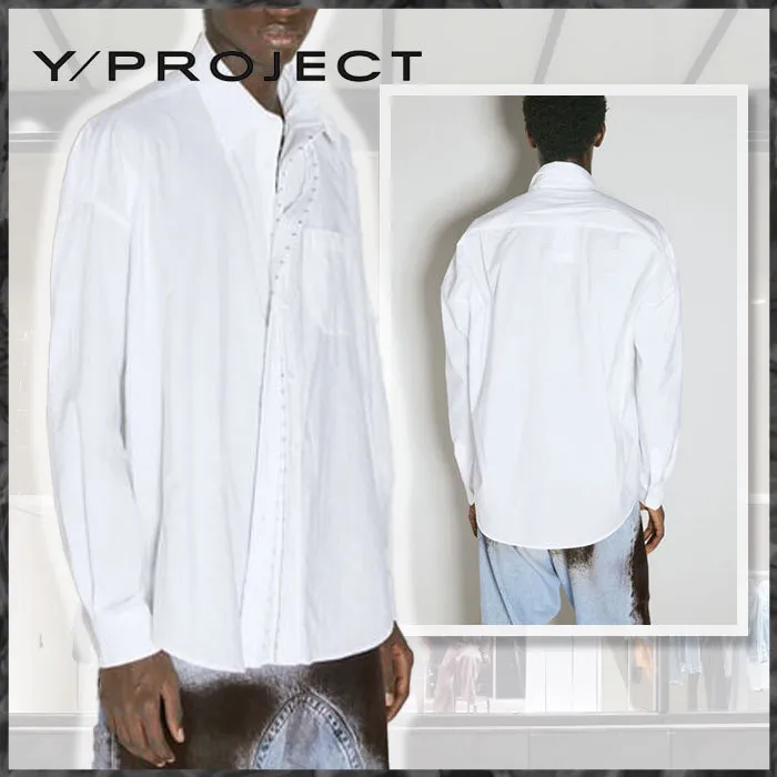 Y PROJECT  |Nylon Street Style Long Sleeves Cotton Logo Shirts