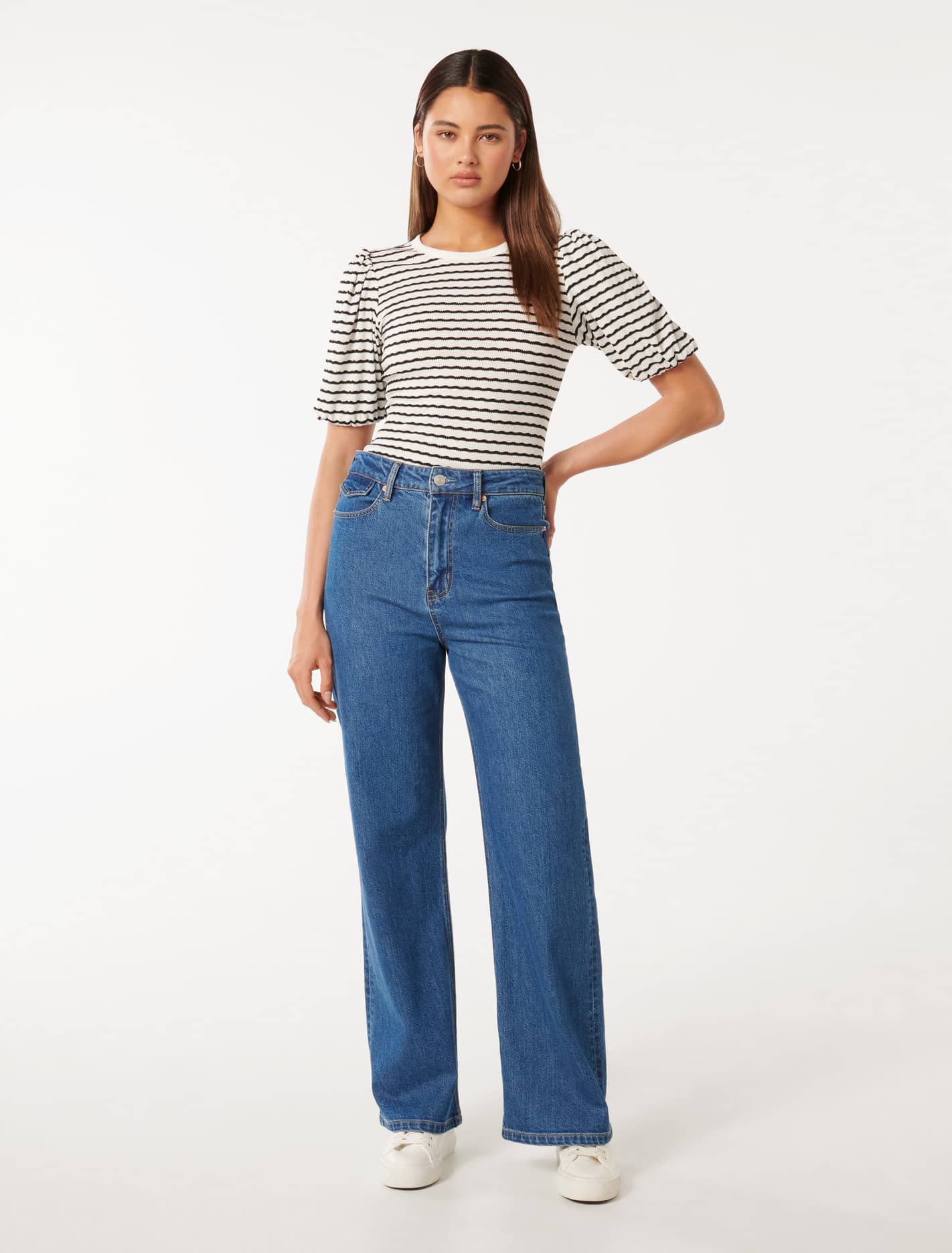 Zabrina Striped Crew Neck Top